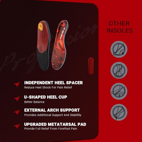 VALSOLE 250+ lbs Plantar Fasciitis High Arch Support Insole for Men Women,Heavy Duty Support Pain Relief Orthotics Insert,Relieve Flat Feet,High Arch,Foot Pain,Standing All Day Boot Work Shoe Insole2