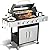 Nice Cooker 4 Burner Propane Gas BBQ Grill with Side Burner - 46890 BTU Output Stainless Steel Grill with Enameled Cast Iron Cooking Grid Side Table for Outdoor Backyard Patio Barbecue