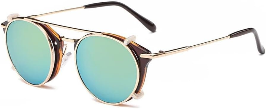 Retro Women Steampunk Sunglasses Flip Separable Fashion Men Round Punk Glasses UV400
