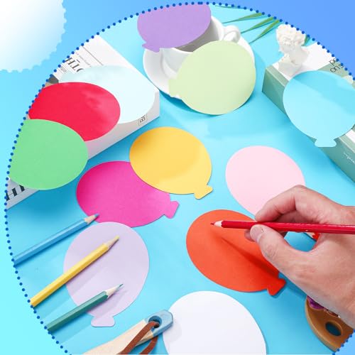 Image of Kisston 360 Pcs Balloon Cutouts Paper 3.9 Inch Assorted Color Die Cuts for DIY Craft Projects School Classroom Bulletin Board Decor