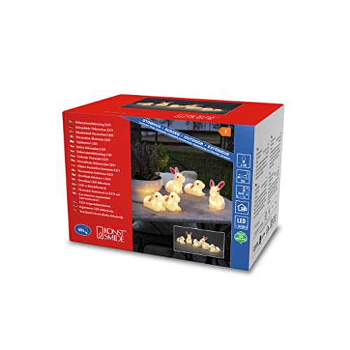 Konstsmide LED Acryl Hasen Set, Kunststoff, weiß, 5er