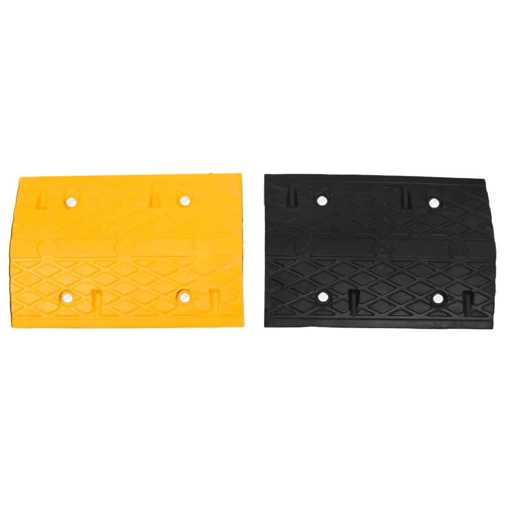 vidaXL Dosso Giallo e Nero 323x32,5x4 cm in Gomma, dissuasore di velocità, rallentatore, dosso in gomma, dosso artificiale, dosso stradale
