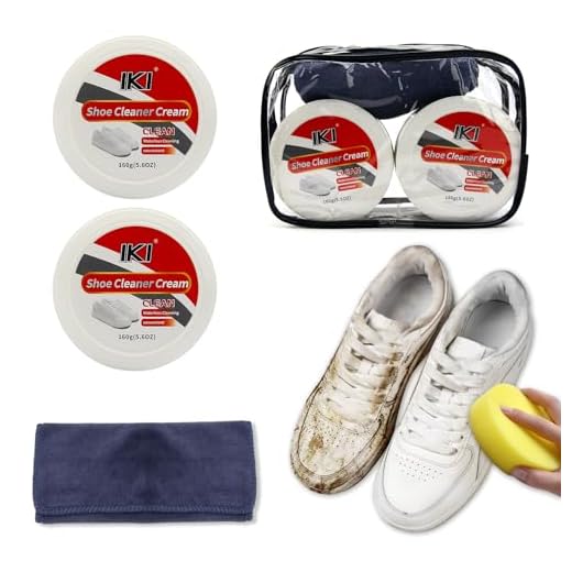 IKI Sneaker Reiniger Creme - 2 Stück Weiße Sneaker Reinigung & Fleckenentferner mit Schwammtücher für Weiße Sneaker, Leder Reinigung