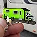 3x Schlüsselanhänger Wohnmobil Reisemobil Kastenwagen Campingbus mit Schlüsselring vernickelt 26mm (Typ Teilintegriert Jumper, Neon Gelb)