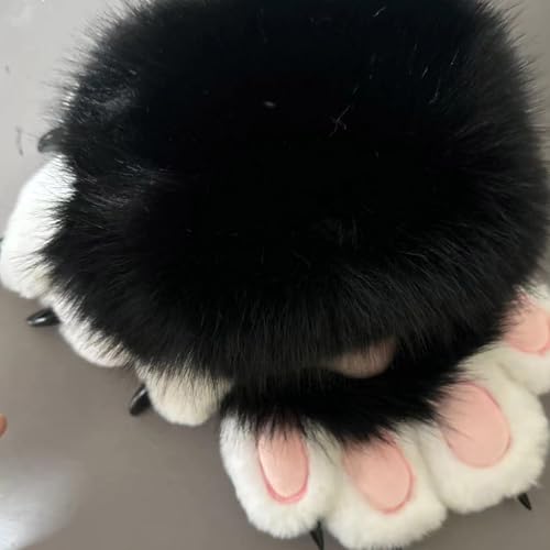 Guantes de piel sintética para gatos ideales para disfraces de Halloween 7