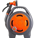 Upgrade einziehbare Gartenschlauchrolle, 91 + 182 cm, Mini-Schlauchtrommel-Set mit 6 Funktionen, geeignet für Garten, Terrasse, Rasen, Reinigung, Autowäsche