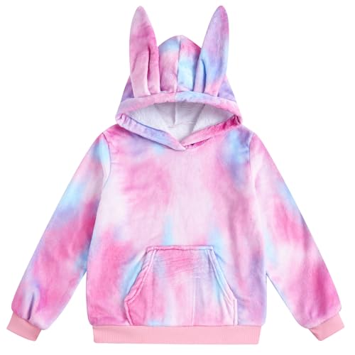 Fanient Mädchen Pullover Kinder Fleece Kapuzenpullover Rosa Hasenohr...
