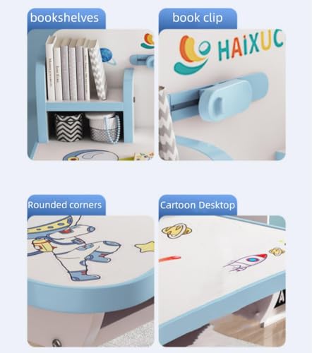 طقم مكتب وكرسي منزلي للأطفال، مجموعة كرسي مكتب دراسة للأطفال بارتفاع قابل للتعديل، طاولة مكتب للكتابة لطلاب المدرسة مع درج وحامل للكتب، كرسي مكتب مريح للطلاب والبنات والأولاد (وردي)