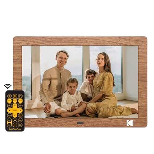 KODAK Marcos Digitales 8 Pulgadas, Marco Digital Electrónico sin WiFi con Mando a Distancia, Pantalla IPS, Reproductor de Foto/Vídeo/Música, Soporte USB/Tarjeta SD, Automático ON/Off/Rotación
