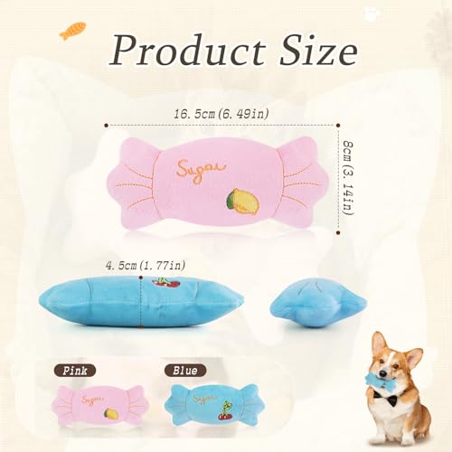 Juguete mordible para perros 2 unidades color caramelo miniatura 2