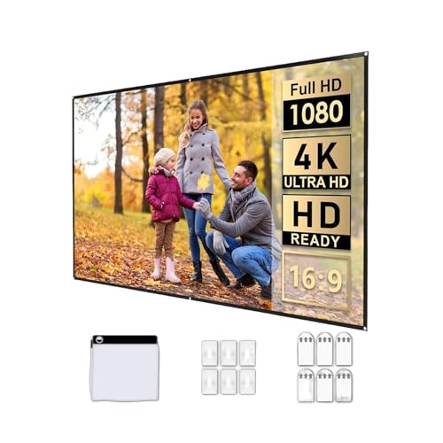 Pantalla de proyector para exteriores, Pantalla de proyección de material de capa óptica de 120 pulgadas Pantalla 16:9 Pantalla de proyector plegable reflectante de alto brillo