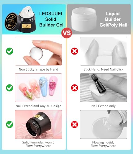 Gel de construction solide pour ongles 3D sans coulure rose 20g - 6