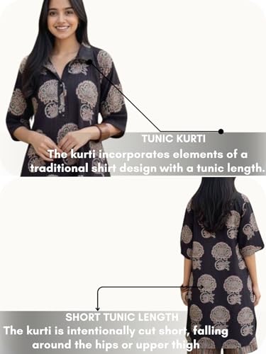 Image of Leriya Fashion Women's Rayon Kurta Pant Set | Casual Style Ethnic Co-ord Set for Women Stylish | Black Print Kurti for Office & Daily Travel Outfit | Oversize Loose Fit Kurta Sets for Woman