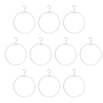 jojofuny 10pcs Plastic Round Circle Loop Hanger Thong Underwears Display Ring Hangers Hook Bikini Swimwear Lingerie Brief Display Hoop Rack Hangers Holder