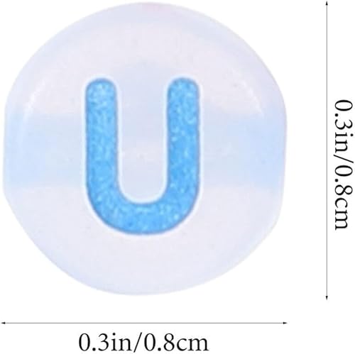 Miniatura 7 de COHEALI Cuentas de letras que brillan en la oscuridad, 1000 cuentas acrílicas del alfabeto que brillan en la oscuridad, cuentas sueltas A-Z