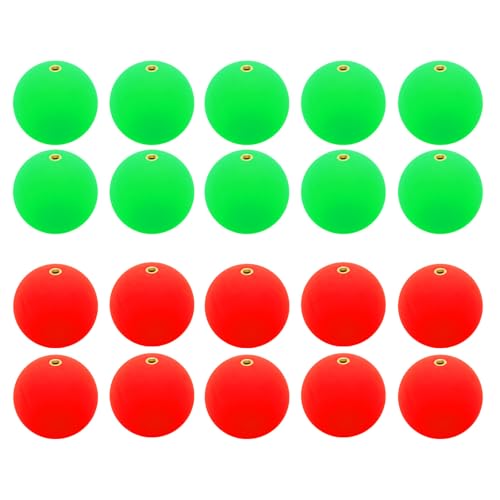 PATIKIL Fishing Bobber 24mm/0.9 Inch Dia, 20 Pack Slip Foam Floats Buoy Rig Stoppers for Crappie Trout Bass Fishing, Red,Green