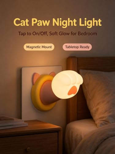 ChayWillow Cat Paw Silicone Tap Night Light, USB Rechargeable - image 3