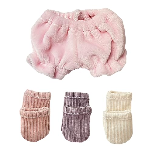 niannyyhouse 15cm 20cm ぬいぐるみ 服 半ズボン とろみボトムス リブ編み ソックス 綿人形 アクセサリー 着せ替え (a2, 15cm)