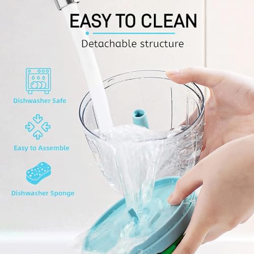 Image of Plastic Manual Pull Vegetable Cutter Chopper for Kitchen Fruit Nut Onion, Carrots,Hand Meat Grinder Mixer Food Processor Stainless Steel Blades Slicer Shredder Salad Maker Tools 350 Ml