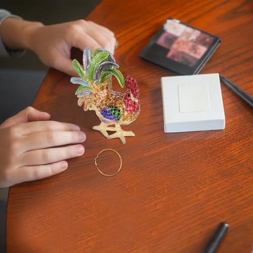 Boîte à bijoux coq évite la perte de vos bagues grâce à ce coffret émaillé