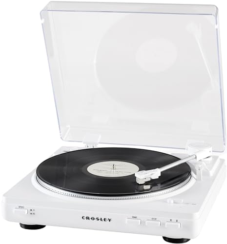 Image of Crosley T400D-WH Fully Automatic Bluetooth 2-Speed Turntable Record Player with Built-in Preamp, White