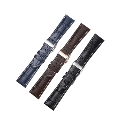 Bracelet en cuir véritable SERDAS boucle papillon pour réparer Longines Master usé