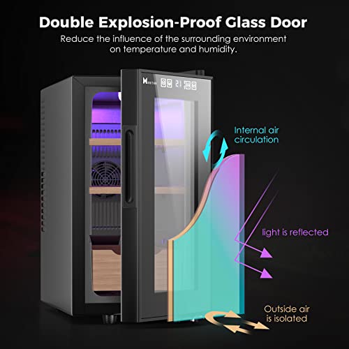 MANITAN Electric Humidor for 100150 Cigars, Adjustable Cooling Temperature, Builtin Hygrometer