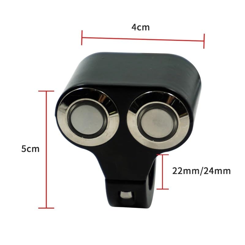 Interruptor doble de 22mm con botones independientes y luz LED azul 4