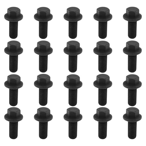 Briny River 20pcs Pernos de Brida Hexagonales M8 X 20 Mm Paso de Rosca 1,25 Reemplazan A GX22456 Compatible con John Deere Tractores Cortacésped