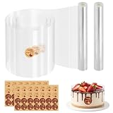 Gyism 2 Rolle Tortenrandfolie 30cm hoch, Transparent Tortenfolie mit Versiegelungsaufkleber, Acetat Folie Wiederverwendbar, Tortenring Folie für Kuchen Schokolade Mousse Kuchen Dessertringe
