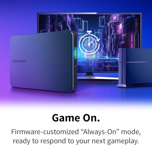 Toshiba 1TB Canvio Gaming - Disque Dur Externe Portable Compatible avec la Plupart des Consoles PlayStation, Xbox et PC, Technologie USB 3.2. Gen 1, Noir (HDTX210EK3AA)