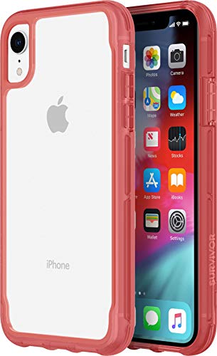 Griffin Survivor GIP-002-CTM Protective Case with Military Standard for Apple iPhone XR Transparent/Red