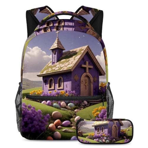 Cartables sac à dos pour adolescents ensemble scolaire violet multicolore 40cm