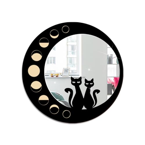 Umimiss Miroir gothique lune chat – Art mural gothique, décoration d'intérieur vintage, miroir à suspendre pour salon, salle de bain, chambre à coucher