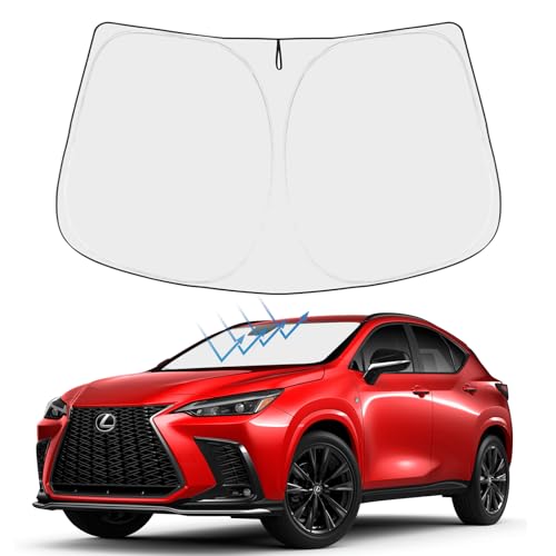 Image of Proadsy 2026 Upgrade Windshield Sun Shade Custom Fit Lexus NX 2022-2025 2026 4-Layer Foldable Front Sunshade Protector Sun Visor Blocks UV Rays Keep Car Cooler