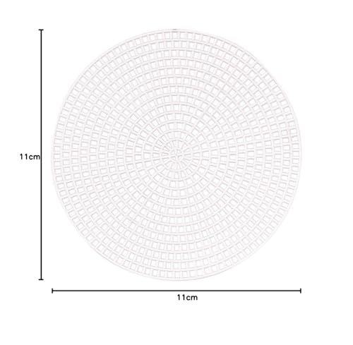 Miniatura 4 de Vaessen Creative Cañamazo Plástico, Círculo, 7 Ct, Hojas De Malla Flexible Para Manualidades, Bordado Y Punto De Cruz, 10 Unidades, Transparente, White, Ø11cm Or 4.3