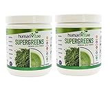 Human Vitae Super Greens Natural Juice Powder Powerful Mix of Essential Supplements - 30 | 60 | 90 Day Supply (Moringa, Chlorella, Spirulina, Matcha Tea, Turmeric, Ashwagandha) (1)