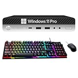 HP Elitedesk 800 G3 Mini Business Desktop (Quad Core i5-6500T, 8GB DDR4 RAM, 256GB SSD) Type-C, DisplayPort, WiFi, WiFi, Ethernet, Keyboard & Mouse, Windows 11 Pro (Renewed)