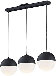 ET2 Lighting E20363-92BK Half Moon - 30.25 Inch 27W 3 LED Pendant, Finish Color: Black