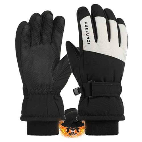 Bawnhaw Kids Winter Snow Ski-Gloves for Boys Girls Waterproof Windproof Anti-Slip Touchscreen Warm Fleece Gloves for Teen Cold Weather Skiing Snowboarding Running Cycling
