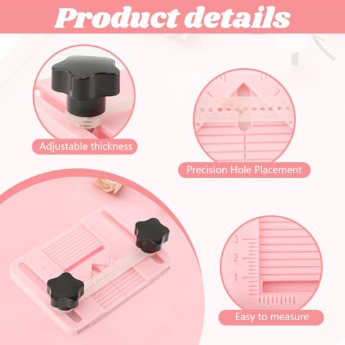Polymer Clay Earring Drill Guide,Stud Post Embedding Tool,3D Print Polymer Clay Drill Stand Device for Jewelry Pieces Making, Earrings and Necklace Pendants(Pink,Size:9 * 12 * 3.3cm)