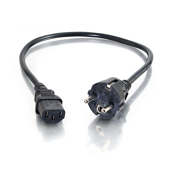 C2G 2M Stromkabel (IEC320C13 to CEE 7/7 Schuko) 6 Foot Netzkabel für Computer und Monitor – Bild 3