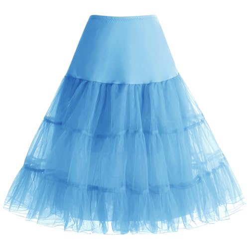 Image of Bbonlinedress Women's 50s Petticoat Skirt Vintage Tutu Crinoline Underskirt 25 inch