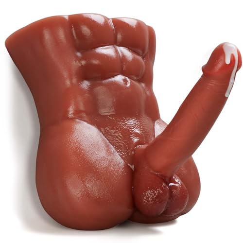 Male Sex Doll Torso Masturbator - 6.8 lb Realistic Torso with Flexible 8.3-Inch Dildo by ISEXSE