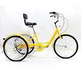 YXYSSMDGHY Dreirad Für Erwachsene, 24-Zoll-Dreirad Mit 3 Rädern, 7-Gang, Dreirad-Cruiser-Fahrrad...