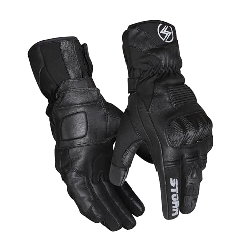 Generico Guanti Moto Invernali, Guanti da Moto Invernali Uomo con Touch Screen, Moto Impermeabile Protezione Leggero e Caldo per Motociclismo, Ciclismo (XXL)