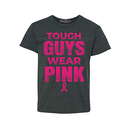 T-shirt cancer du sein gris enfant coton manches courtes taille XS