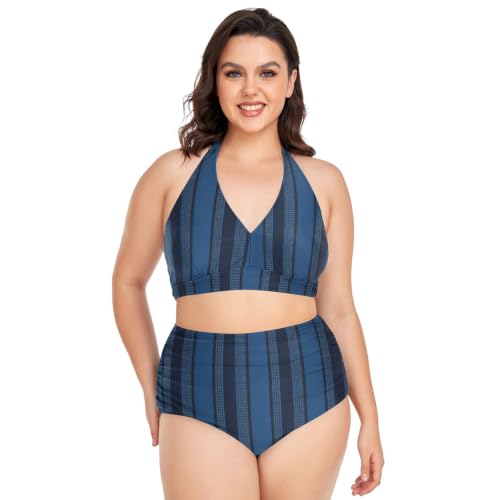 Maillot de bain 2 pièces galbant avec bikini taille haute réglable