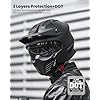 ILM Open Face Motorcycle 3/4 Half Helmet for Dirt Bike Moped ATV UTV Motocross Electric Cruiser Scooter DOT Model 726X(Matte Black,S)