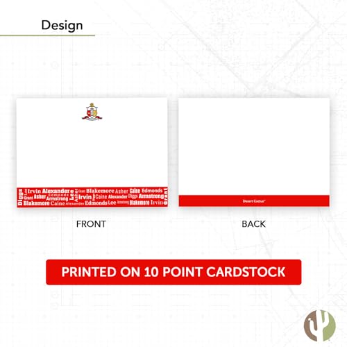Image of Desert Cactus Kappa Alpha Psi 10 Pack Notecards KAP Yo Nupe Divine 9 Stationery Cardstock Includes Envelopes Memo Party Thank You (Notecard Design J)